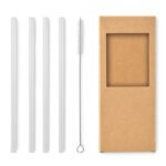 4 reusable glass straws