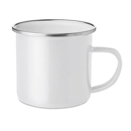 Metal mug with enamel layer